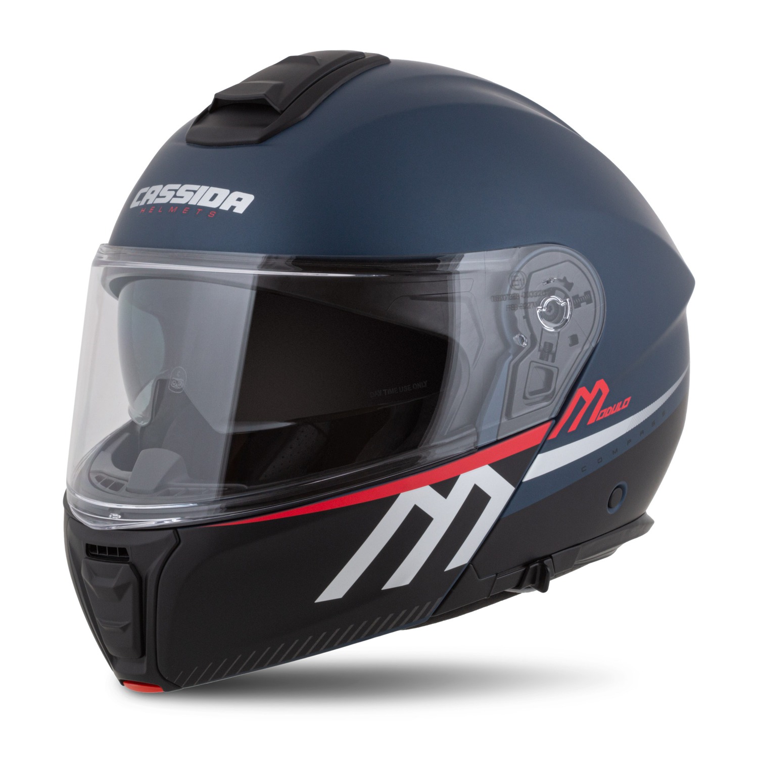 helmet Modulo 2.1 Compass, CASSIDA (blue matt pearl/black/silver/red, Pinlock ready visor) 2025