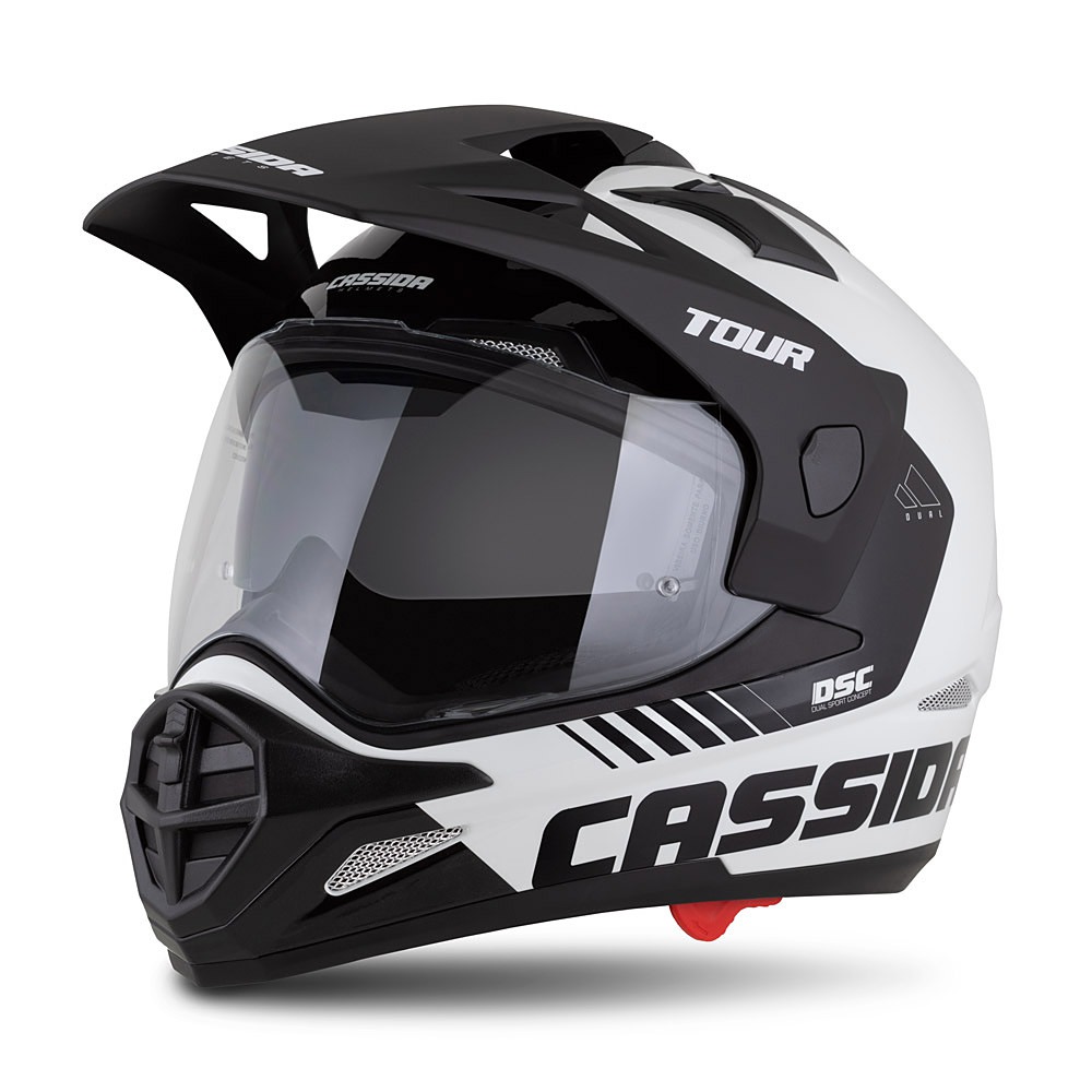 helmet Tour 2.0 Dual, CASSIDA (white gloss/black/black matt peak, Pinlock ready visor) 2025
