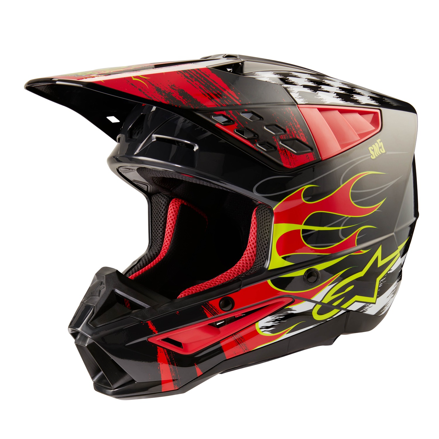 helmet S-M5 RASH, ALPINESTARS (dark gray/red fluo) 2025