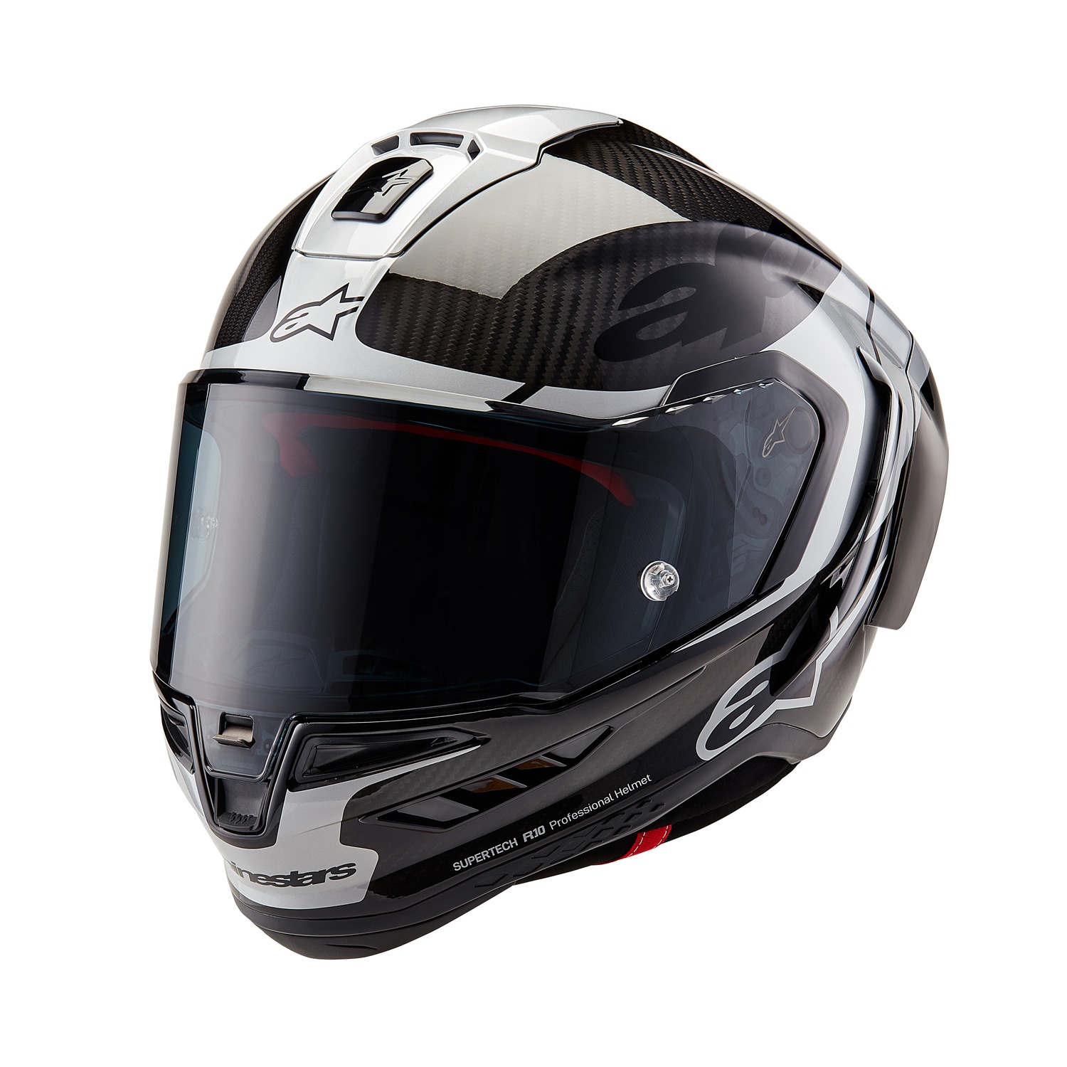 helmet SUPERTECH R10 ELEMENT, ALPINESTARS (carbon/silver/black) 2025