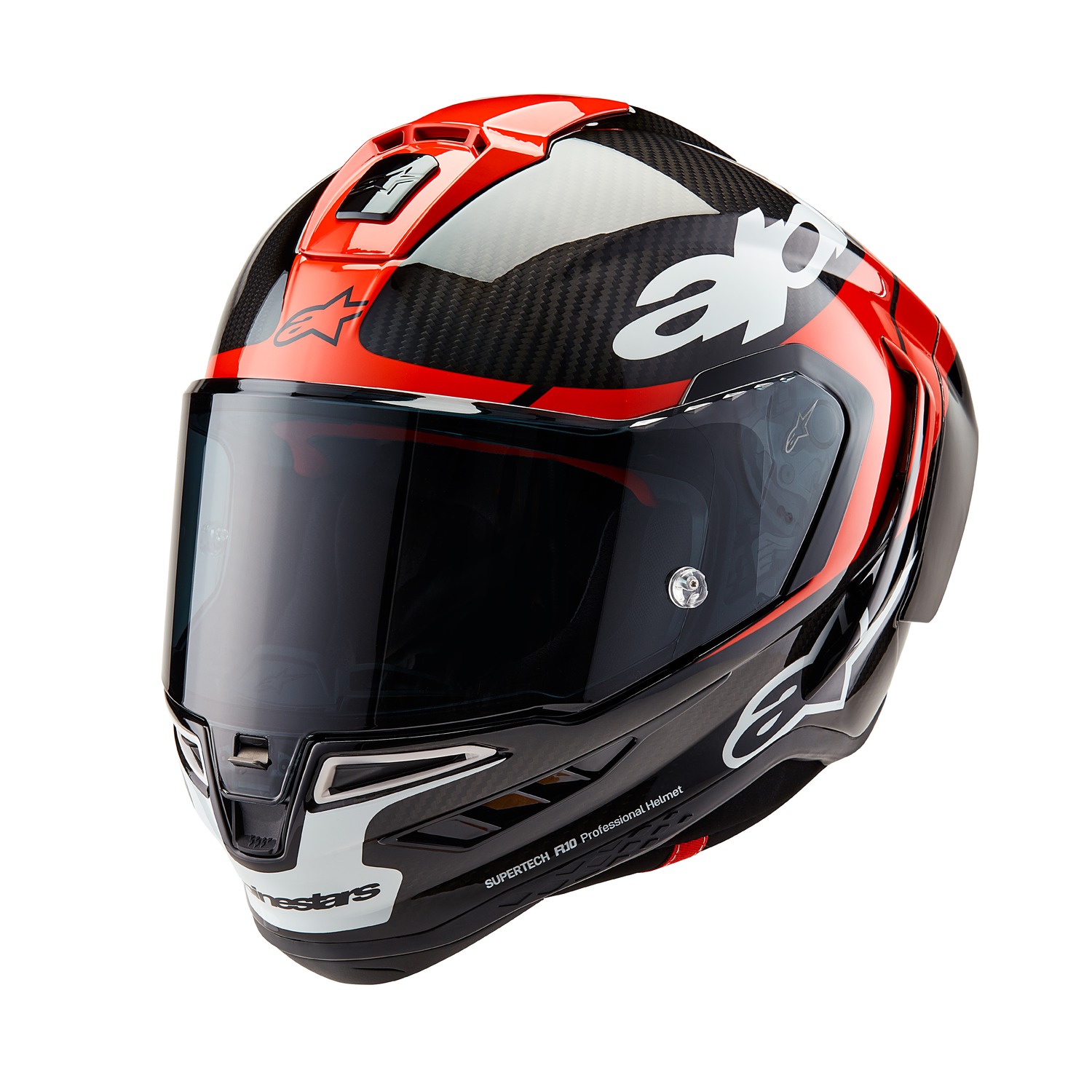 helmet SUPERTECH R10 ELEMENT, ALPINESTARS (carbon/red fluo/white) 2025