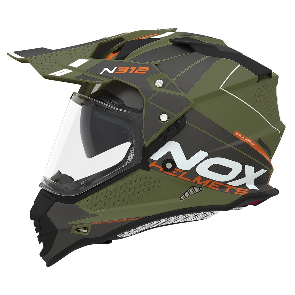 NOX HELMET TRAIL N312 DRONE MATT KHAKI ORANGE