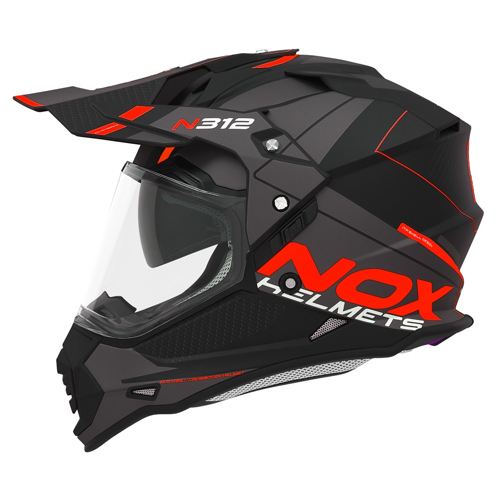 NOX HELMET TRAIL N312 DRONE RED MATT BLACK