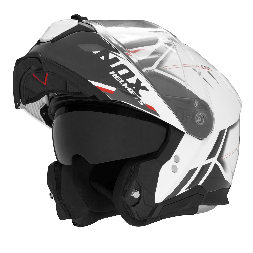 NOX FLIP-UP HELMET N967 SYNCHRO WHITE RED