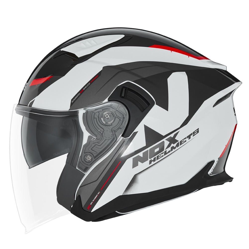 NOX HELMET JET N130 KLINT WHITE RED