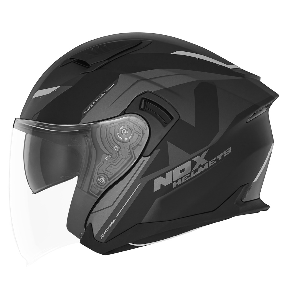 NOX HELMET JET N130 KLINT MATT BLACK TITANIUM