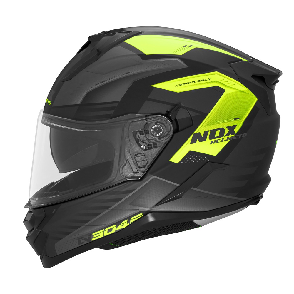 NOX HELMET FULL FACE N304S CARVER MATT BLACK YELLOW