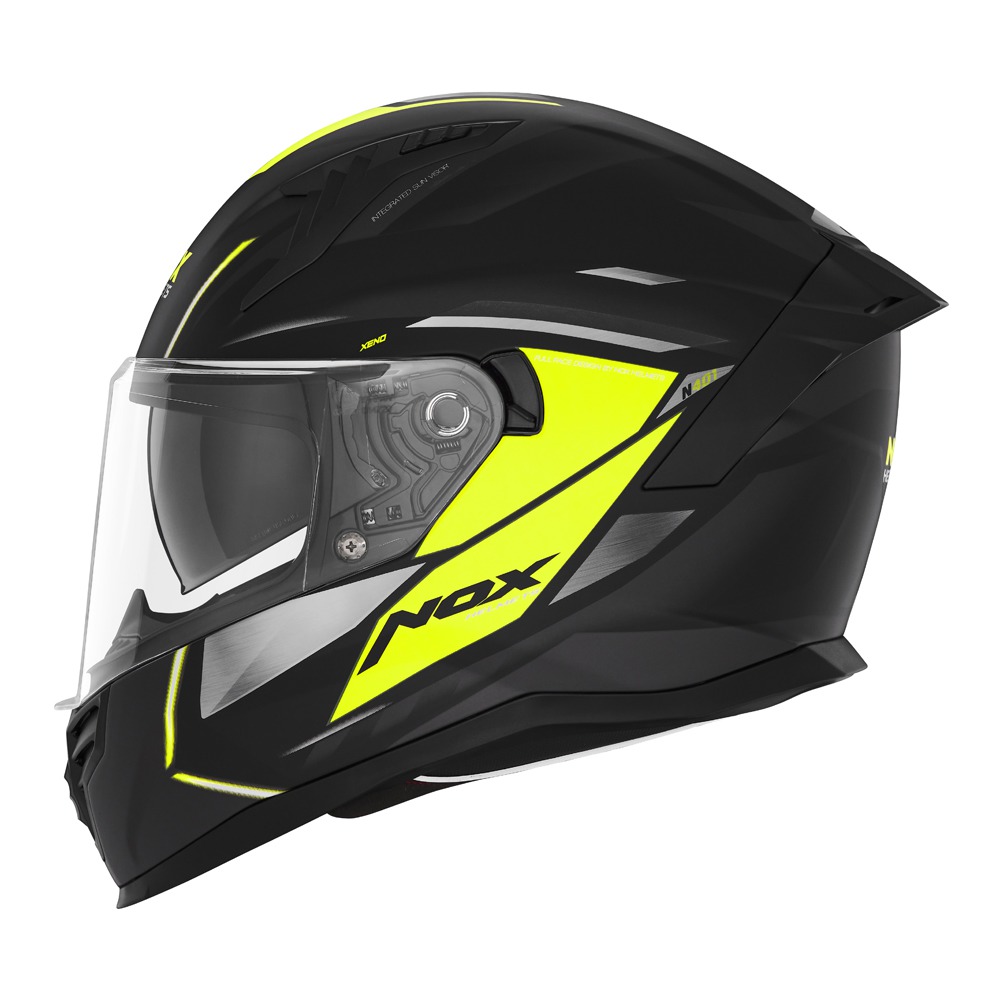 NOX HELMET FULL FACE N401 XENO MATT BLACK YELLOW