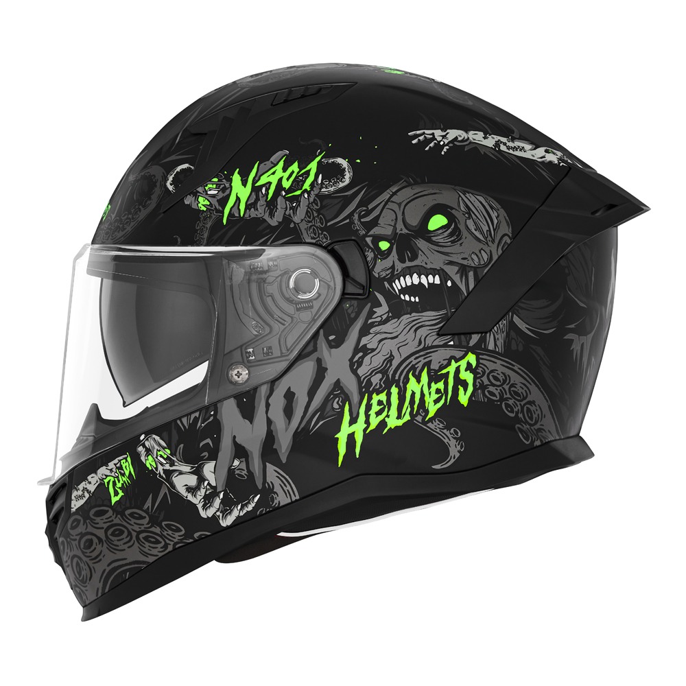 NOX HELMET FULL FACE N401 ZUMBI MATT BLACK GREEN