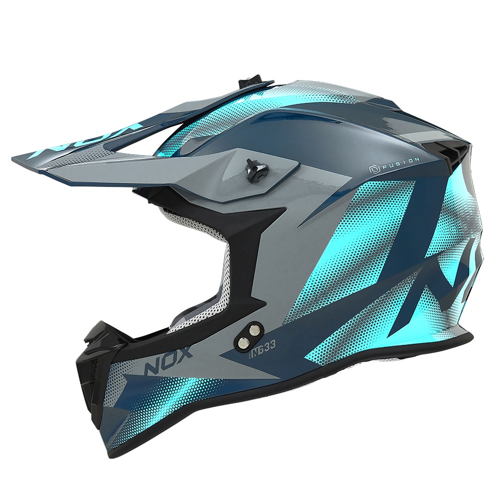NOX HELMET TRAIL N633 FUSION NARDO GRAY BLUE IRIDIUM