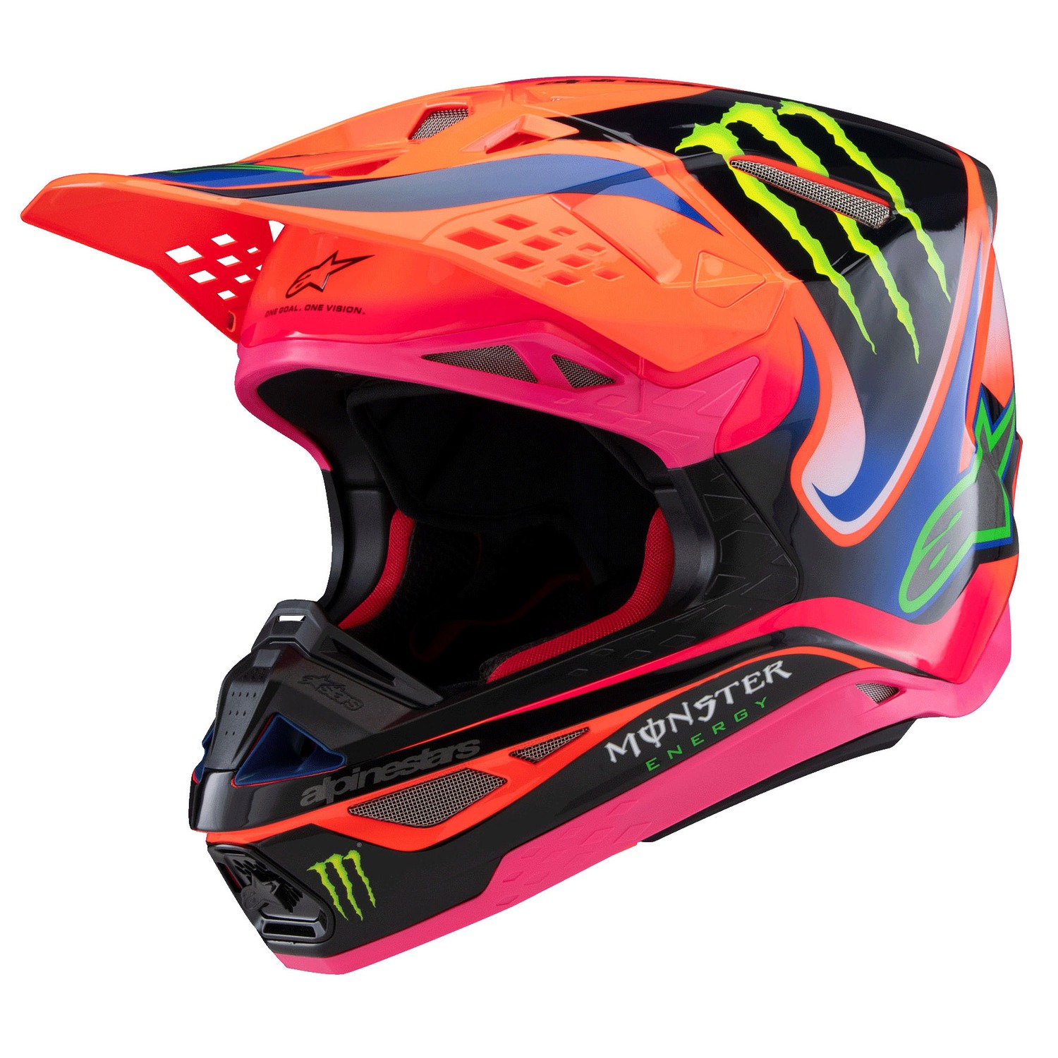helmet SUPERTECH S-M10 edice HAIDEN DEEGAN, ALPINESTARS (orange fluo/violet/pink/green) 2025