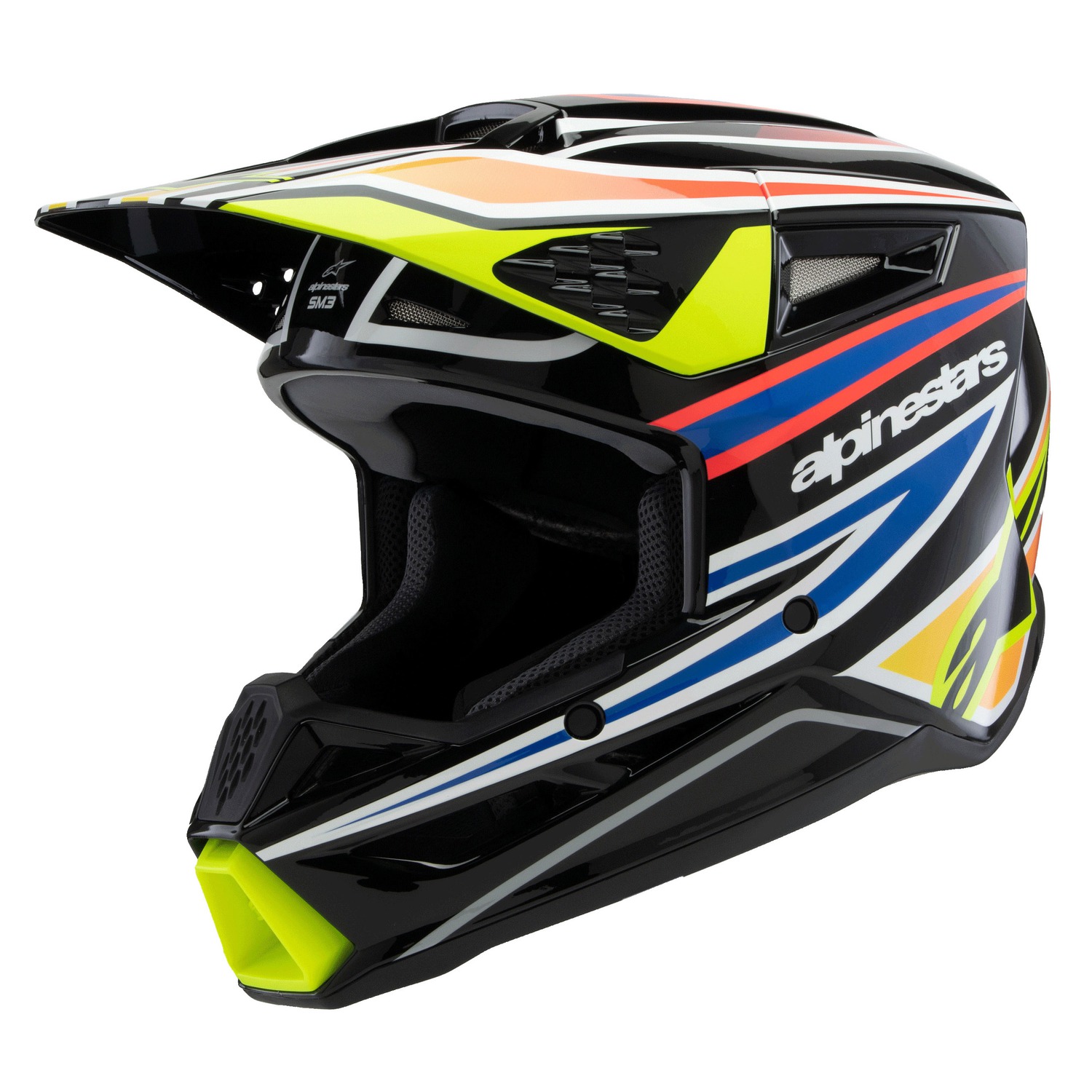 helmet S-M3 WURX, ALPINESTARS, kids (black/yellow fluo/blue/red) 2025