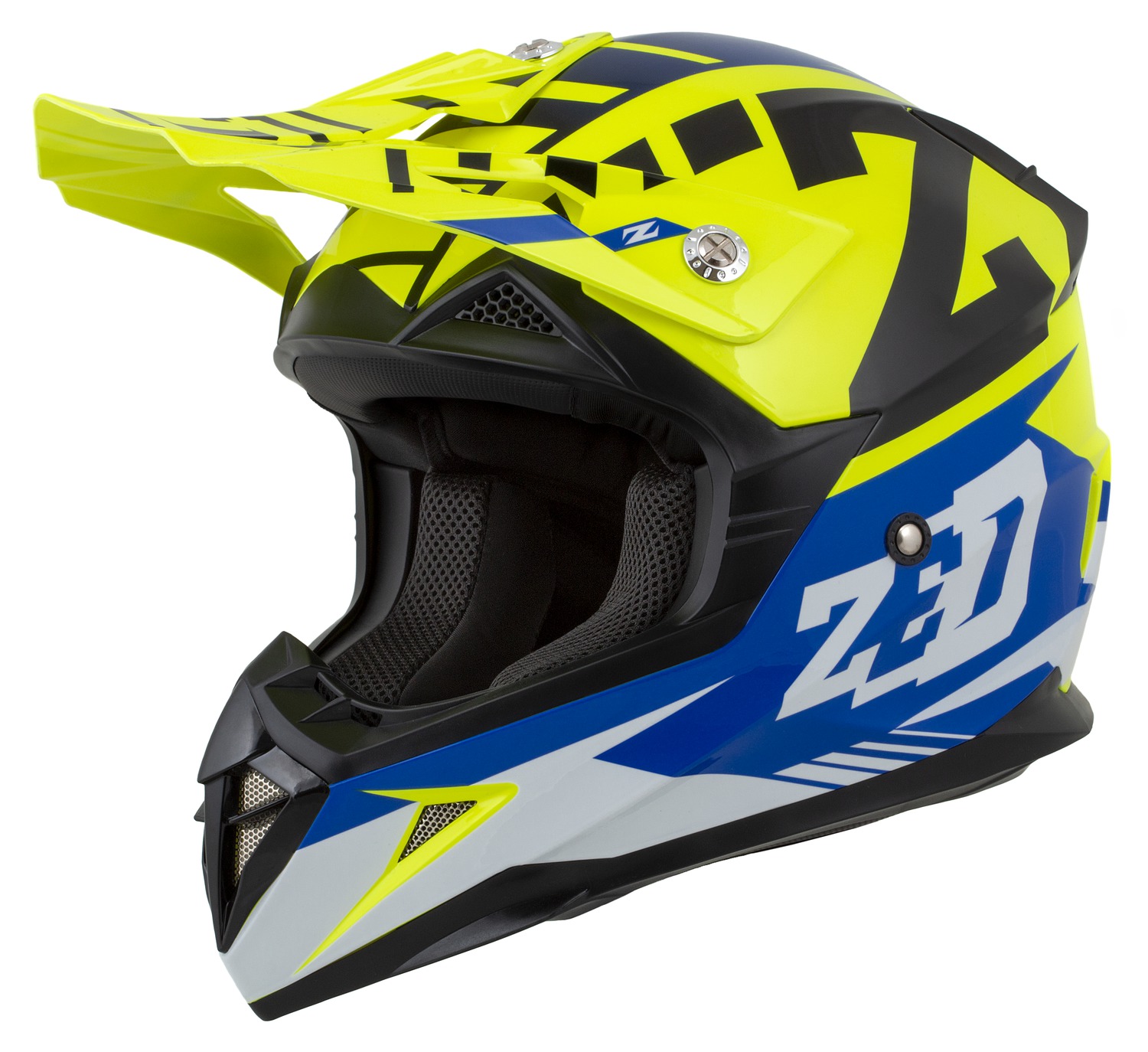 helmet X1.9D TARGA, ZED, kids (yellow fluo/blue/black/white) 2025
