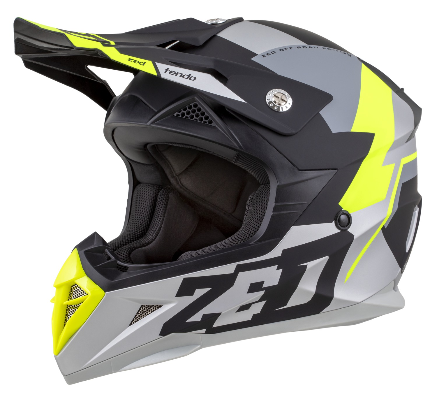 helmet X1.9D TENDO, ZED, kids (black matt/dark gray/light gray/yellow fluo) 2025