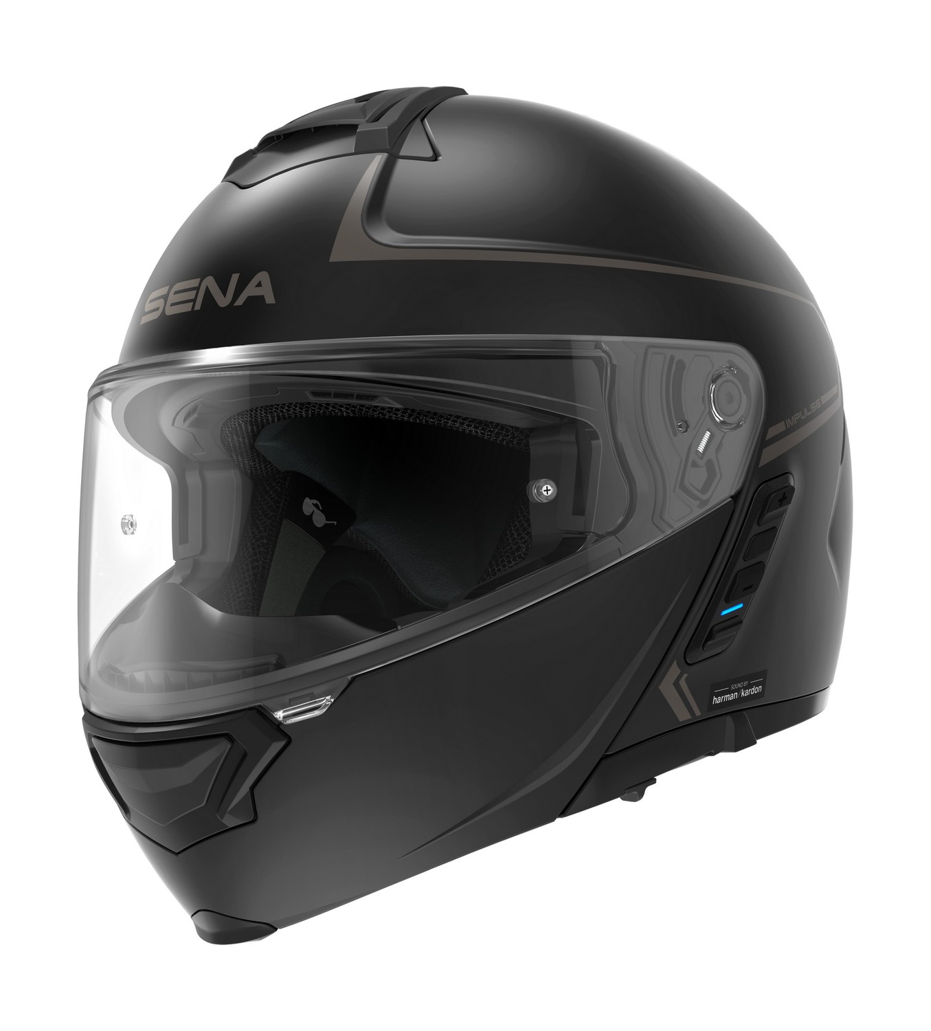 Impulse, Motorcycle Smart Helmet with Mesh Intercom, Flip-up, Matt Black, ECE 22.06