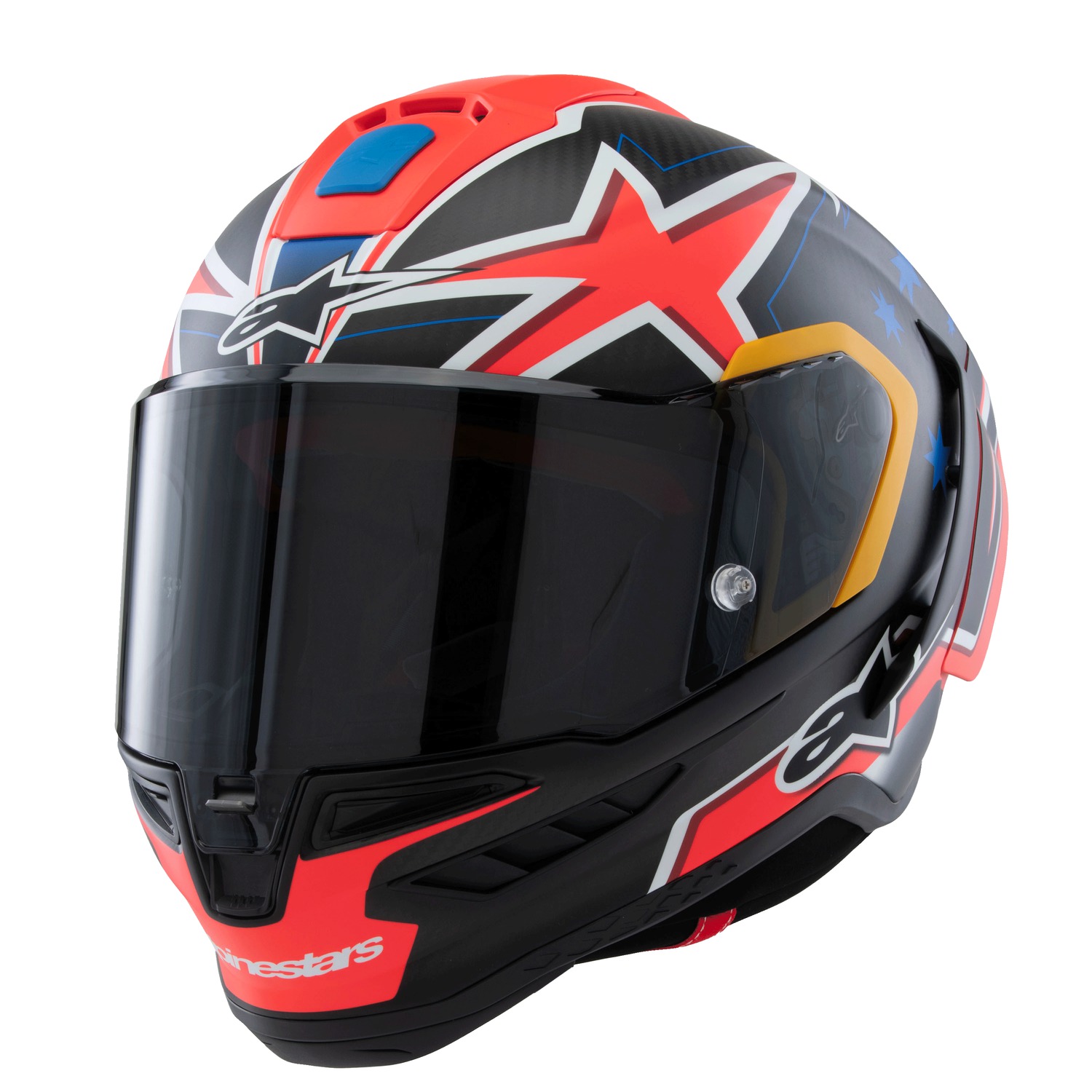 helmet SUPERTECH R10 limited edition JACK MILLER, ALPINESTARS (carbon matt/red/blue/yellow/white) 2025