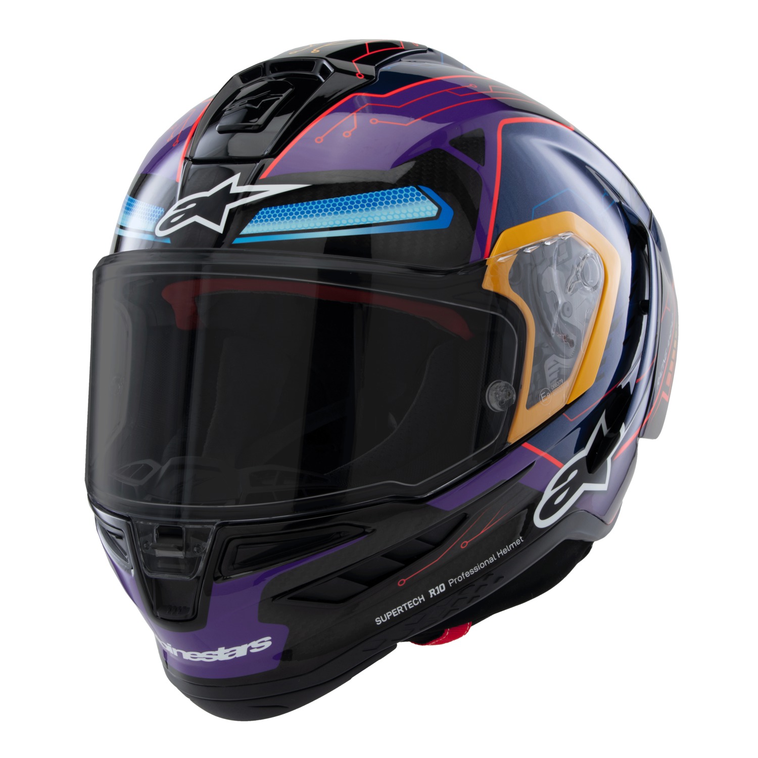 helmet SUPERTECH R10 limited edition MARTINATOR JORGE MARTIN, ALPINESTARS (blue/purple/red/yellow) 2025