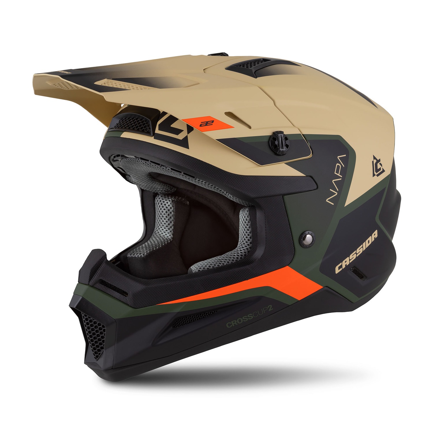 helmet Cross Cup 2 Napa, CASSIDA (sand/green/orange/black matt) 2025
