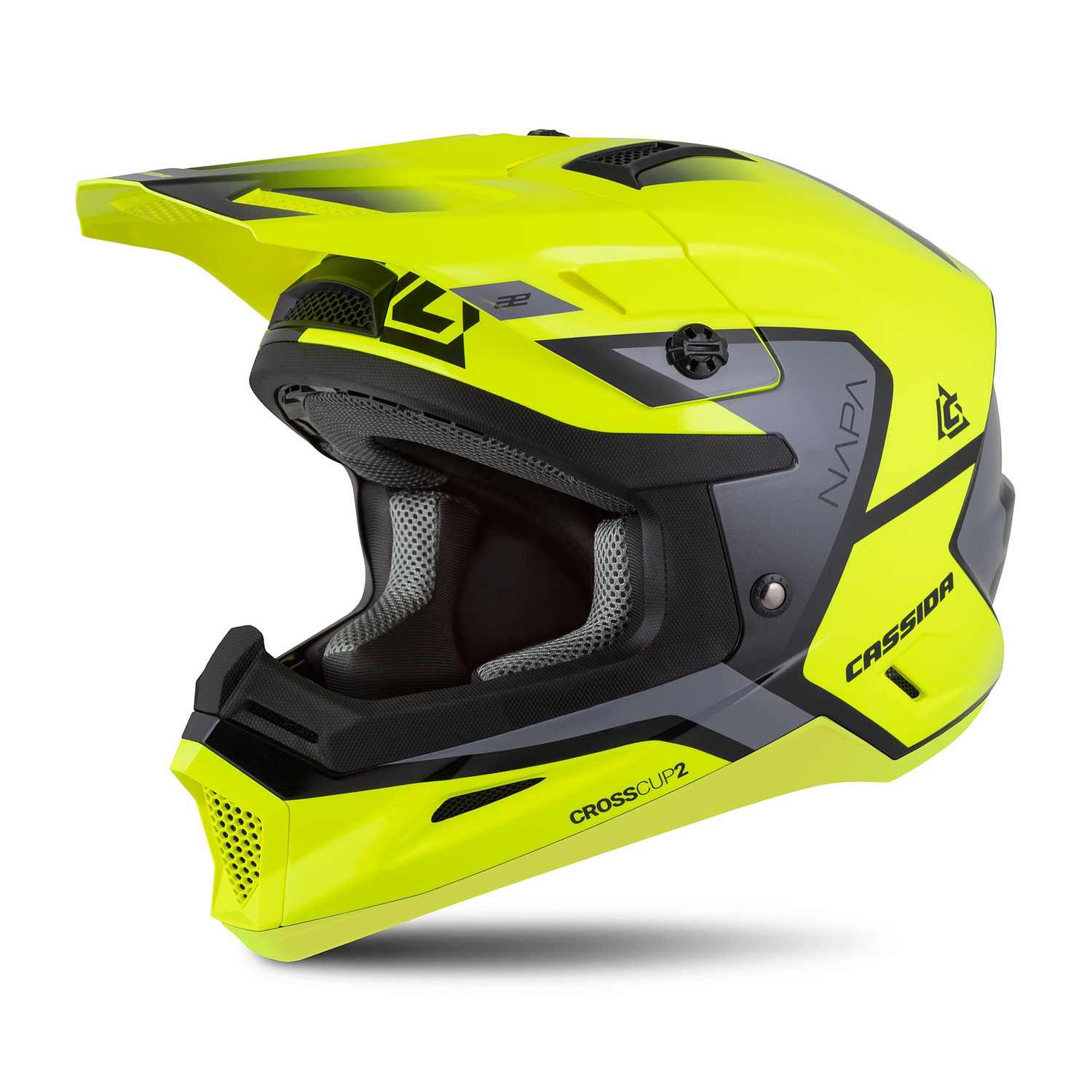 helmet Cross Cup 2 Napa, CASSIDA (yellow fluo/black/pearl gray) 2025