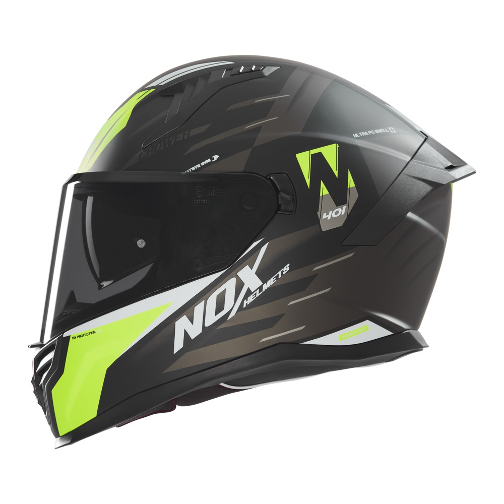 helmet N401 Crower, NOX (black matt, yellow fluo) 2025