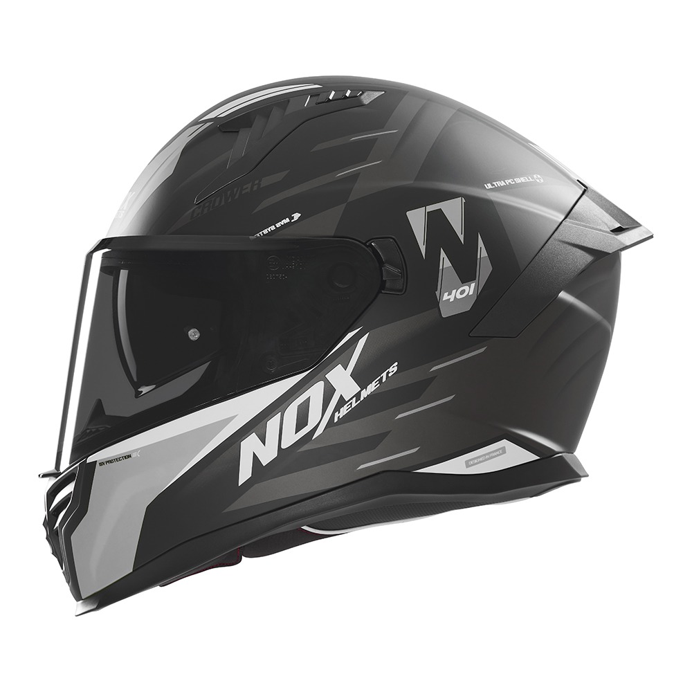 helmet N401 Crower, NOX (black matt, silver) 2025