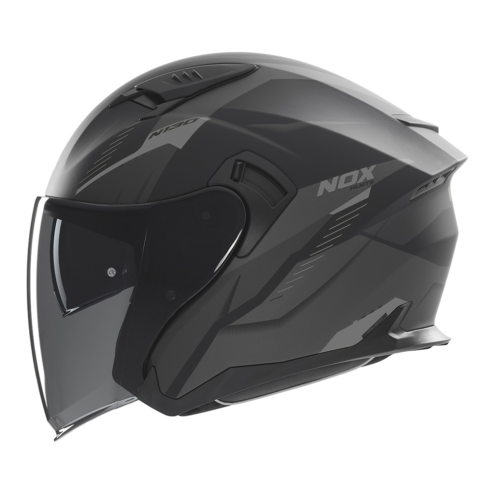 helmet N130 Myst, NOX (black matt, silver) 2025