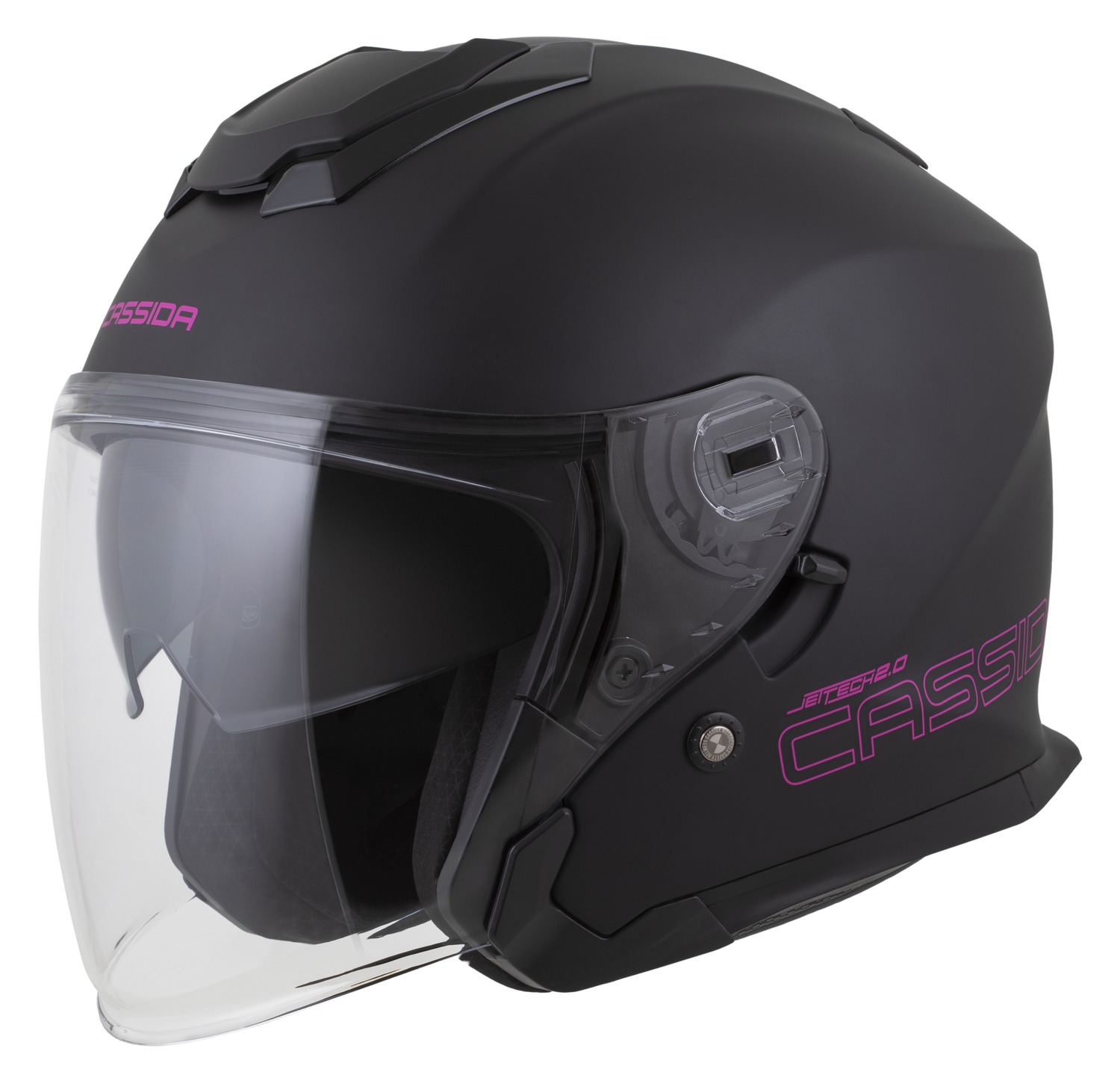 helmet Jet Tech 2.0 Solid, CASSIDA (black matt/pink) 2025