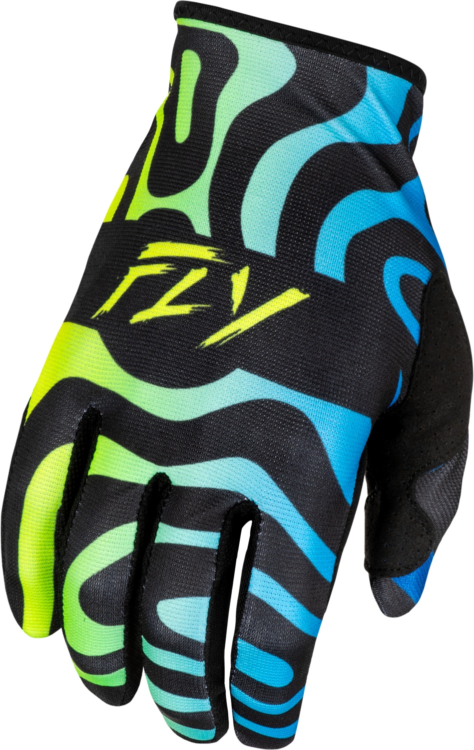 rukavice LITE, FLY RACING - USA (černá/modrá/hi-vis)