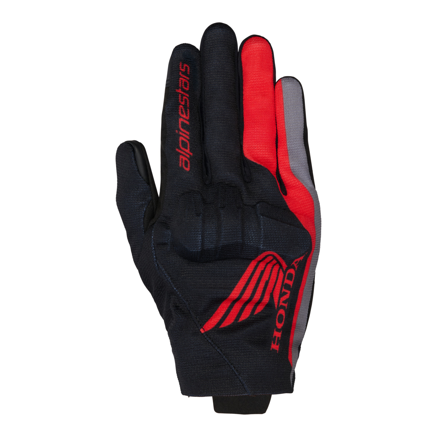 gloves REEF V2 HONDA collection, ALPINESTARS (black/red/gray) 2025